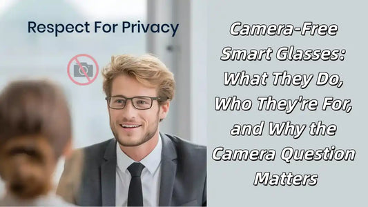 A professional man wearing camera-free smart glasses protected everyone's privacy
