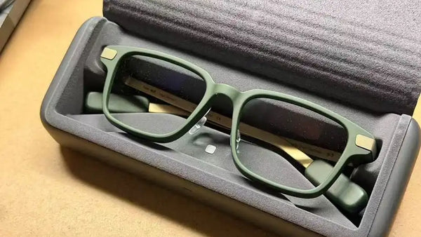 Even Realities G2 smart glasses resting in their charging case during hands-on testing.