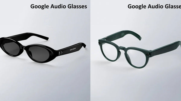Google Audio Glasses with Warby Parker and Gentle Monster frames alongside Gemini navigation and translation features.