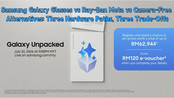Samsung Galaxy Glasses vs Ray-Ban Meta vs Camera-Free Alternatives: Three Hardware Paths, Three Trade-Offs