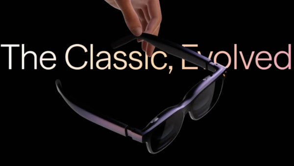 VITURE Pro 2 XR glasses shown from the side against a black background with The Classic, Evolved text.